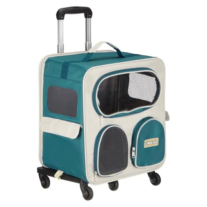 Pet Backpack Carrier, Portable and Ventilated, Nylon Dogs Cats and Small Animal Travel Bag 14.17", (Sea Blue, 1 Pcs), Intended for Hiking/Camping/Traveling - color: Sea Blue