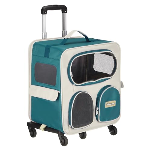Pet Backpack Carrier, Portable and Ventilated, Nylon Dogs Cats and Small Animal Travel Bag 14.17", (Sea Blue, 1 Pcs), Intended for Hiking/Camping/Traveling - color: Sea Blue