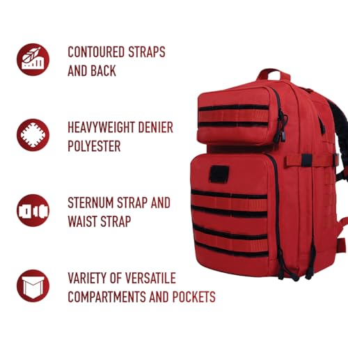 Rothco Fast Mover Tactical Backpack - Outdoor Hiking Pack for EDC Essential Gear (Red) - color: Red