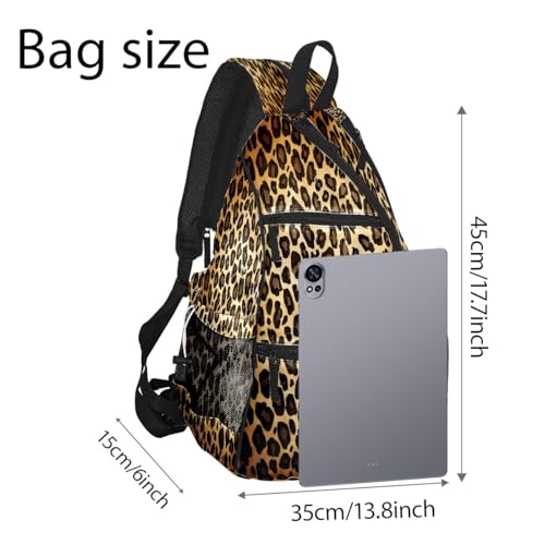 Pickleball Bag for Women & Men – Lightweight Sports Backpack with Paddle Compartments, Dual Carry Modes, Detachable Zippered Strap, Brown Leopard, Great Gift Option for Players - color: Brown