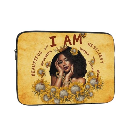 African Girl Laptop Sleeve Case for Men Women 15 inch Waterproof Oxford Cloth Laptop Sleeve Bag Suitable for Most Ipads and Laptops Notebook Computer Pocket Tablet Traveling Carrying Simple Case - color: 1, size: 15 inch