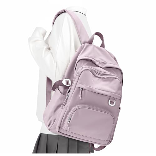 Lightweight College Backpack for Women Men Cute School Bag for Teens Girls Boys High School Backpack for Students Waterproof Casual Daypack Backpack（Purple） - color: A6-purple