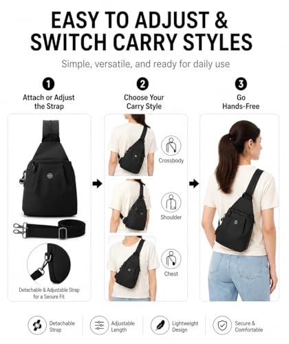 Sling Backpack for Women, Water-Resistant Crossbody Chest Bag for Travel, Work, Gym, Students & Daily Use - color: Taro Pink