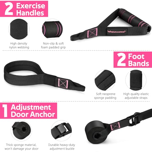 Pilates Bar Kit with Resistance Bands, Multifunctional Pilates Bar for Women & Men with Heavy-Duty Metal Adjustment Buckle, Pilates Home Equipment for Full BodyWorkouts - color: Pink