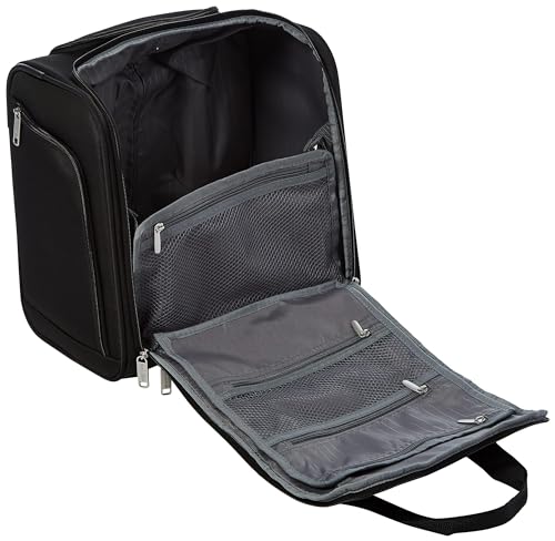 Amazon Basics Underseat Carry-On Luggage with Wheels and Handle, 14" Rolling Travel Bag, Fits Under the Seat, Black - color: Black