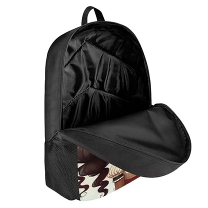 African Bookbag for Girls 10-12/4-6 Personalized Backpack for School Kids 2 Grade/3Rd Grade Custom Name Book Bag Student School Bag - color: African Black Girl-19