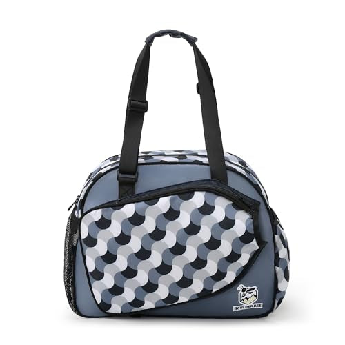 Boulder Bee Pickleball Bags, Premium Pickleball Tote Bag for Girls, Women’s Hand/Shoulder Gym Bag w Water Bottle Holder, with Pickleball Racquet/Paddle Holder - color: Blue Wave