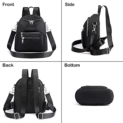Women's Mini Backpack Purse Fashion Rucksack Daypack Small Shoulder Bag - color: Black