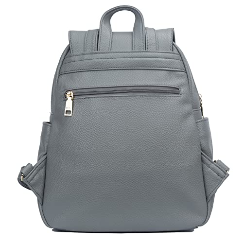 KKXIU Quilted Trendy Leather Backpack Purse for Women and Ladies Shoulder Travel Daypacks Bags (Grey) - color: Grey, style: Backpack