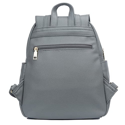 KKXIU Quilted Trendy Leather Backpack Purse for Women and Ladies Shoulder Travel Daypacks Bags (Grey) - color: Grey, style: Backpack