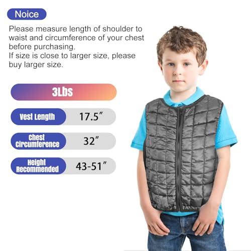 Weighted Vest for Kids, Sensory Support for Children with 2lb Weights, Breathable & Washable for Active Play (Grey) - size: Medium(Ages 5-9)