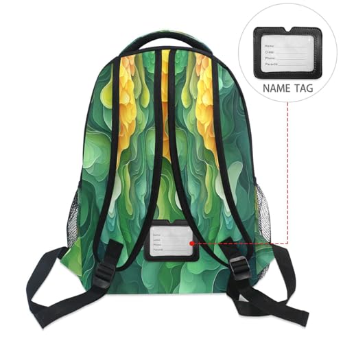 Fun Backpack for Teenager Waterproof School Bag with Chest Strap for Travel Trip Spinach Landscape Style - color: Multicolor11