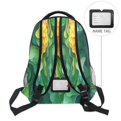 Fun Backpack for Teenager Waterproof School Bag with Chest Strap for Travel Trip Spinach Landscape Style - color: Multicolor11