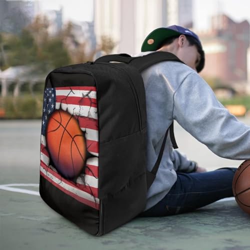 Basketball Backpack With Separate Ball Compartment And Shoes Fit Basketball Volleyball Football - color: American Basketball