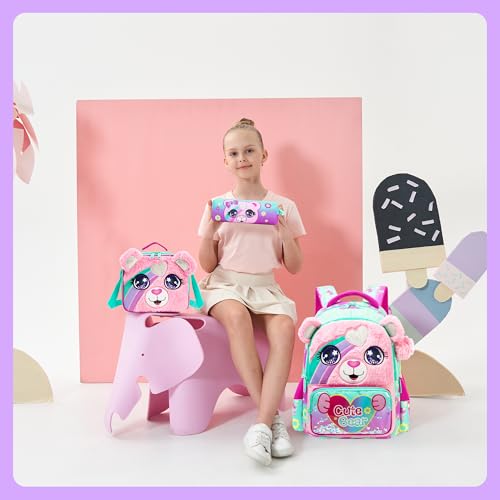 Meetbelify Kids School Backpacks for Girls Boys Backpack with Lunch Bag for Elmentary Students - color: 01 Bear