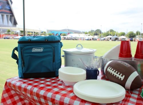 Coleman Chiller Insulated Soft Cooler, Leakproof 9/16/30 Can Cooler with 12+ Hour Ice Retention, Made with Recycled Materials, Great for Lunch, Camping, Beach, Pool, Sports, & More - color: Blue, style: 16 Can