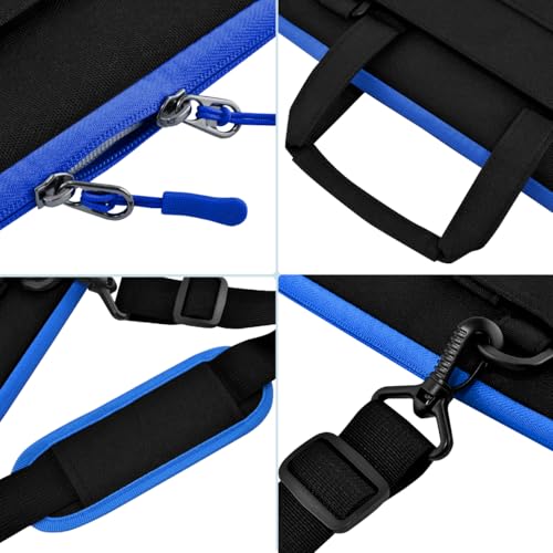 Hseok Laptop Shoulder Bag 15.6-16 inch Case,Water-Resistant Shockproof Computer Handbag with Small Case Compatible with MacBook Pro/Neo 16",Mac Air 15 M5, XPS 15/16 and most 15.6-16 PC,Black-blue - color: Black-blue, size: 15.6-16"