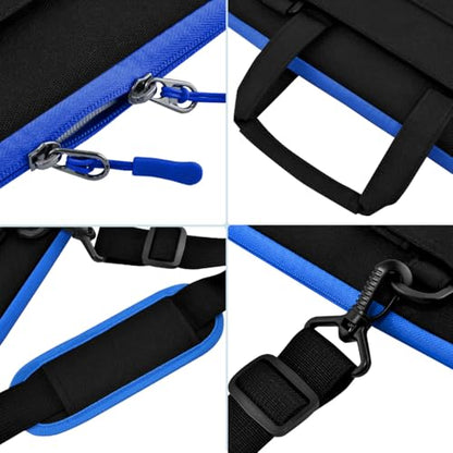 Hseok Laptop Shoulder Bag 17-17.3 inch Case, Durable Shockproof Protective Briefcase with Multi-Pockets Compatible with Lenovo Most 17-17.3 inch HP Acer Dell ASUS MSI Notebooks,Black-blue - color: Black-blue, size: 17-17.3"