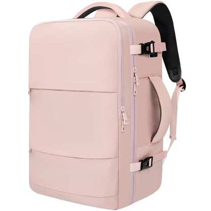 BAGAIL Travel Laptop Backpack, Carry on with USB Port, Luggage Bag for Holiday-Pink - color: Pink