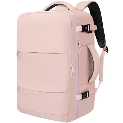 BAGAIL Travel Laptop Backpack, Carry on with USB Port, Luggage Bag for Holiday-Pink - color: Pink