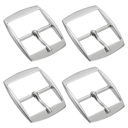 uxcell Metal Roller Buckle, Single Prong Belt Buckle Square Center Bar Buckles for Leather - color: Silver, size: 1.26 Inch