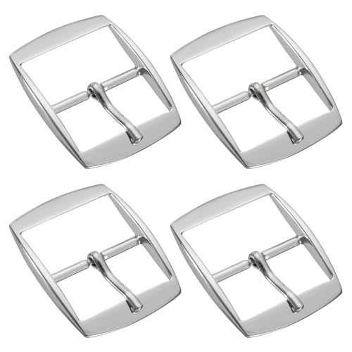uxcell Metal Roller Buckle, Single Prong Belt Buckle Square Center Bar Buckles for Leather - color: Silver, size: 0.98 Inch
