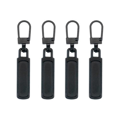 Deshionew 4 PCS Spare Zipper Pulls Removable Metal Zipper Pulls Zipper Replacement for Luggage, Purses, Backpacks, Clothes, Handbags (Black)