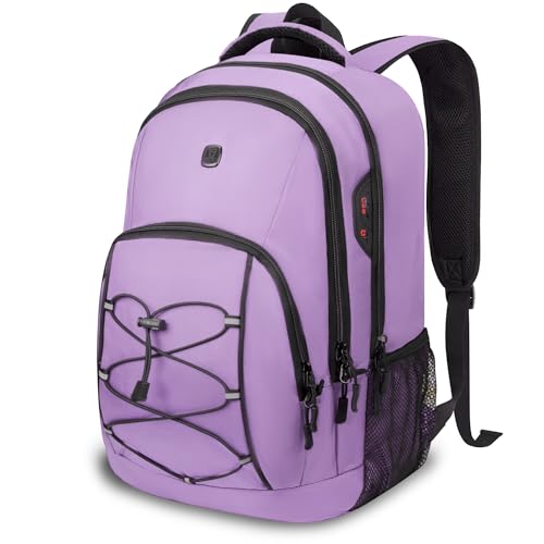 Goloni Laptop Backpack for Men Women, 17 Inch Travel Backpack with USB Charging Port, Water Resistant Lightweight Backpack with Compartments, 30L Casual Daypack,Purple - color: Purple