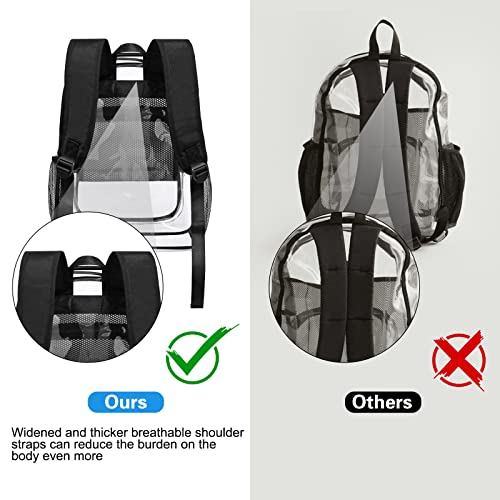 HEEYA Clear Backpack Heavy Duty Transparent Backpack for Security, Sports, Work, Travel, Stadium - color: A-clear