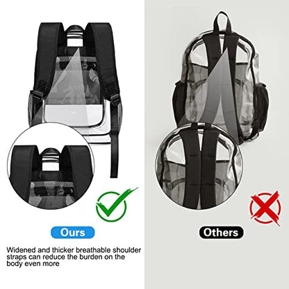 HEEYA Clear Backpack Heavy Duty Transparent Backpack for Security, Sports, Work, Travel, Stadium - color: A-clear