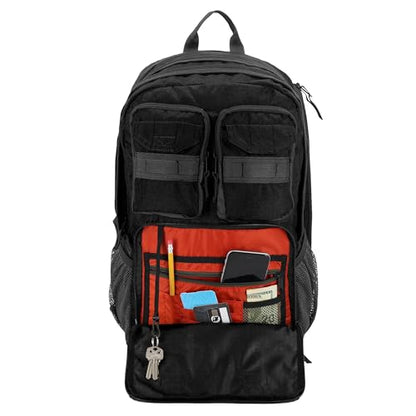 Eddie Bauer Cargo Tactical Backpack | Adventure | Heavy Duty | Outdoor | Water Resistant | 600D Polyester - Black - color: Black