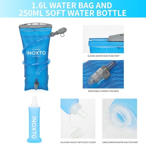 INOXTO Running Hydration Vest Backpack,Lightweight Insulated Pack with 1.5L Water Bladder Bag Daypack for Trail Hiking Running Cycling Race Marathon for Women Men - color: Pink Blue