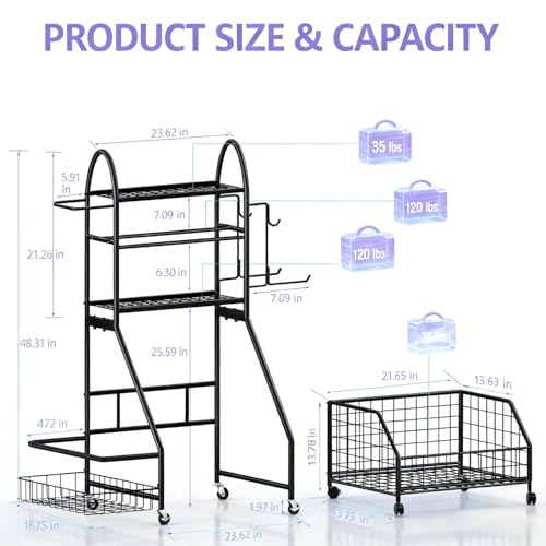 Dumbbell Rack, 400LBS Weight Rack for Dumbbells Kettlebells, Adjustable Home Gym Storage for Yoga Mat&Ball Foam, All in One Workout Equipment Storag for Yoga Studio Home