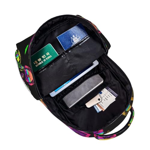 Outdoor Sports Travel Backpack Funny Dj Pug Black, Lightweight Daypack for Men Women Gym and Beach - color: Pattern (743)