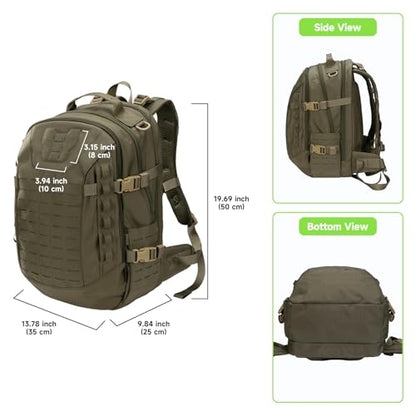 EXCELLENT ELITE SPANKER 40L Tactical Military Backpack for Men and Women Large Rucksack Assault Pack Bag for Outdoor Camping, Hiking(Ranger Green) - color: Ranger Green