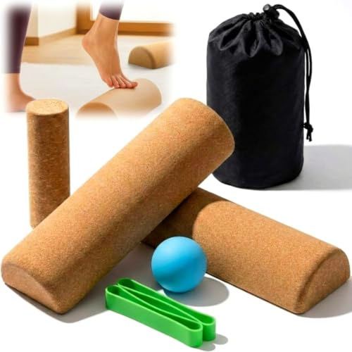Soulchen Cork Balance Board – Natural Cork Anti‑Slip Balance Trainer for Foot & Ankle Strength, Improve Stability, Mobility & Core Training | Yoga, Pilates, Physical Therapy, Rehab Exercise Board