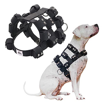 Dog Harness for Small Medium Large Dogs No Pull, Dog Weighted Vest, Tactical Dog Harness for Pit Bulls with Pockets (Adjustable Weight) - Weight Loss, Exercise, Walking, Muscle - size: Size S/Dog's Waist 23.5"-28.5"