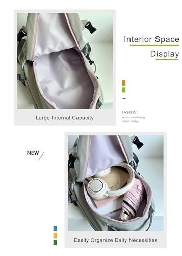 acdiac 13L Shoulder Bag Backpack For Woman Multipurpose Lightweight Commuter Travel Work College Daypack Bags Laptop (Green)