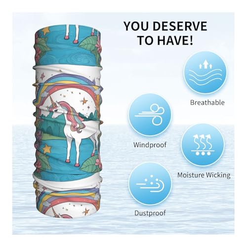 Unicorns By The River Prints Multifunctional Sport Headband – Seamless Stretch Neck Gaiter for Hiking, Biking, Running & Outdoor Activities – Soft, Quick-Dry, No-Fade Design