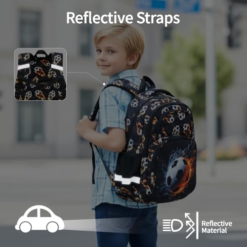 abshoo Cute Soccer School Backpack For Boys Elementary Kindergarten Kids School Bag (Soccer Black) - color: Soccer Black