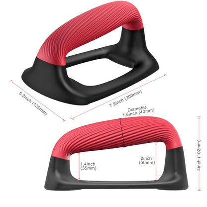 Kipika Push Up Bars, Pushup Stands With Thickened Soft Plastic Handle, Stable and Non-Slip Base, Pushup Handles Perfect for Floor Strength Training - color: C: Black & Red