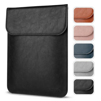 Allinside 11-12 inch Laptop Sleeve Case Compatible with MacBook Air 11 2010-2015/MacBook 12 2015-2017, Waterproof PU Leather Laptop Sleeve Bag Protective Vertical Case Cover, Black - color: Black, size: 11-12 in for Macbook Air 11/12/iPad