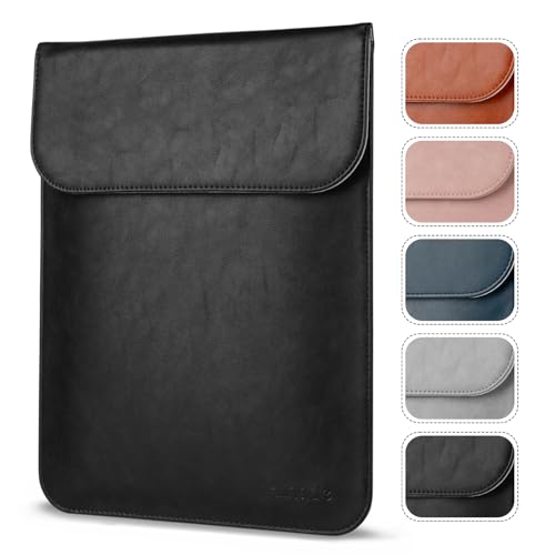 Allinside 11-12 inch Laptop Sleeve Case Compatible with MacBook Air 11 2010-2015/MacBook 12 2015-2017, Waterproof PU Leather Laptop Sleeve Bag Protective Vertical Case Cover, Black - color: Black, size: 11-12 in for Macbook Air 11/12/iPad