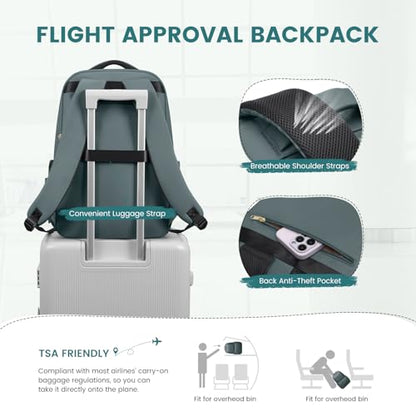 GOLF SUPAGS Lunch Backpack 16 Inch Laptop Backpack with Insulated Cooler Lunch Box Food Bag for College Work Camping Picnics (Atrovirens) - color: Atrovirens