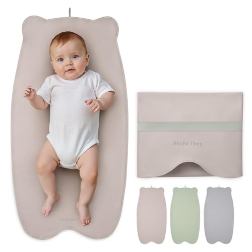 Blissful Diary Vegan Leather Portable Changing Pad, Wipeable & Waterproof Baby Change Mat in Diaper Bag, Travel Essential & Registry Gift, Taupe - color: Taupe