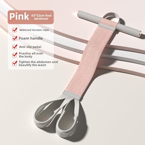 2025 New Yoga Pedal Resistance Fabric Band with Handles Anti-Broken Elastic Sit Up Pull Rope for Strength Training 120lb Full-Body Excercise Band Portable Unisex Resistance Exercise Bands - color: Pink