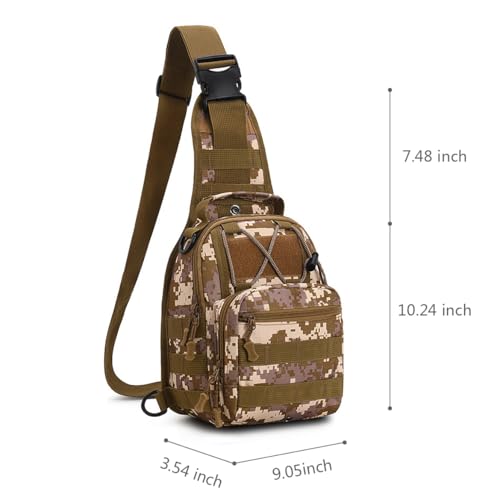 Viriber Tactical Backpack, Waterproof Military Cross-body Molle Sling Shoulder Backpack Chest Bag for Outdoor Every Day Carry Camouflage B - color: Camo B