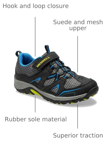 Merrell Trail Chaser Shoe Kids - color: Black/Blue, size: 1 Wide Big Kid