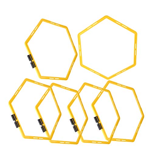 CHICIRIS 6Pcs Agile, Polygon Physical Training Equipment with Link Buckle for Easy Carry, Bright Color for Football Basketball Baseball Tennis Sports