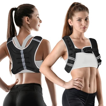 WIN4ALL Weighted Vest Woman, 6lb/8lb/12lb/16lb/20lb, Adjustable Women Weighted Vest for Walking, Strength Training, Running, Fitness, Muscle Building, Black - color: Black, size: 12 LBS